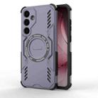 For Samsung Galaxy S25 5G Butterfly Armor MagSafe Magnetic Ring Shockproof Phone Case(Purple) - 1