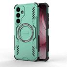 For Samsung Galaxy S25 5G Butterfly Armor MagSafe Magnetic Ring Shockproof Phone Case(Light Green) - 1