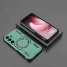 For Samsung Galaxy S25 5G Butterfly Armor MagSafe Magnetic Ring Shockproof Phone Case(Light Green) - 2