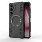 For Samsung Galaxy S25+ 5G Butterfly Armor MagSafe Magnetic Ring Shockproof Phone Case(Black) - 1