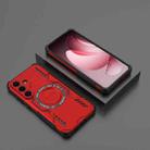 For Samsung Galaxy S25+ 5G Butterfly Armor MagSafe Magnetic Ring Shockproof Phone Case(Red) - 2