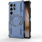 For Samsung Galaxy S25 Ultra 5G Butterfly Armor MagSafe Magnetic Ring Shockproof Phone Case(Blue) - 1