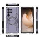 For Samsung Galaxy S25 Ultra 5G Butterfly Armor MagSafe Magnetic Ring Shockproof Phone Case(Purple) - 3
