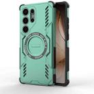 For Samsung Galaxy S25 Ultra 5G Butterfly Armor MagSafe Magnetic Ring Shockproof Phone Case(Light Green) - 1