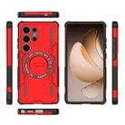 For Samsung Galaxy S25 Ultra 5G Butterfly Armor MagSafe Magnetic Ring Shockproof Phone Case(Red) - 3