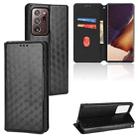 For Samsung Galaxy Note20 Ultra Cubic Grid Texture Flip Leather Phone Case(Black) - 1