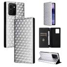 For HMD Skyline Cubic Grid Texture Flip Leather Phone Case(Silver) - 1