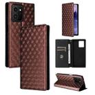 For HMD Skyline Cubic Grid Texture Flip Leather Phone Case(Brown) - 1