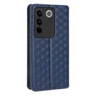 For vivo S16 / S16 Pro / V27 Pro Cubic Grid Texture Flip Leather Phone Case(Blue) - 3