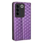 For vivo S16 / S16 Pro / V27 Pro Cubic Grid Texture Flip Leather Phone Case(Purple) - 3