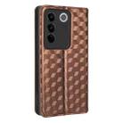 For vivo S16 / S16 Pro / V27 Pro Cubic Grid Texture Flip Leather Phone Case(Brown) - 3