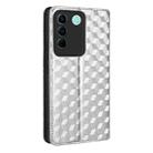 For vivo S16e / V27e Cubic Grid Texture Flip Leather Phone Case(Silver) - 3