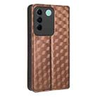 For vivo S16e / V27e Cubic Grid Texture Flip Leather Phone Case(Brown) - 3