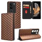 For vivo S17 / S17 Pro / V29 5G Cubic Grid Texture Flip Leather Phone Case(Brown) - 1