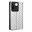 For vivo S17e Cubic Grid Texture Flip Leather Phone Case(Silver) - 3
