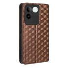 For vivo S17e Cubic Grid Texture Flip Leather Phone Case(Brown) - 3