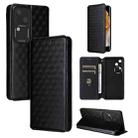 For vivo S18 5G / V30 Cubic Grid Texture Flip Leather Phone Case(Black) - 1