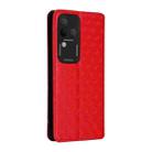 For vivo S18 Pro 5G Cubic Grid Texture Flip Leather Phone Case(Red) - 3