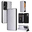 For vivo S18 Pro 5G Cubic Grid Texture Flip Leather Phone Case(Silver) - 1