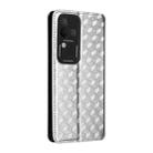 For vivo S18 Pro 5G Cubic Grid Texture Flip Leather Phone Case(Silver) - 3