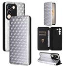 For vivo V29e 5G Global / Y200 5G Cubic Grid Texture Flip Leather Phone Case(Silver) - 1