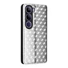 For vivo V40 Lite 4G / 5G IDN Cubic Grid Texture Flip Leather Phone Case(Silver) - 3