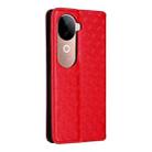 For vivo V40e 5G / iQOO Z9s 5G Cubic Grid Texture Flip Leather Phone Case(Red) - 3