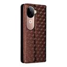 For vivo V40e 5G / iQOO Z9s 5G Cubic Grid Texture Flip Leather Phone Case(Brown) - 3