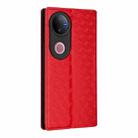For vivo V50 5G Cubic Grid Texture Flip Leather Phone Case(Red) - 3
