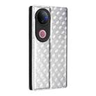For vivo V50 5G Cubic Grid Texture Flip Leather Phone Case(Silver) - 3