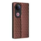 For vivo V50 5G Cubic Grid Texture Flip Leather Phone Case(Brown) - 3