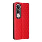 For vivo V50 Lite 5G Cubic Grid Texture Flip Leather Phone Case(Red) - 3