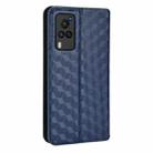 For vivo X60 Pro 5G / X60 5G Curved Cubic Grid Texture Flip Leather Phone Case(Blue) - 3