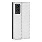 For vivo X60 Pro 5G / X60 5G Curved Cubic Grid Texture Flip Leather Phone Case(Silver) - 3