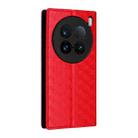 For vivo X100 Ultra 5G Cubic Grid Texture Flip Leather Phone Case(Red) - 3