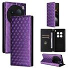 For vivo X100 Ultra 5G Cubic Grid Texture Flip Leather Phone Case(Purple) - 1
