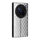 For vivo X200 Pro 5G Cubic Grid Texture Flip Leather Phone Case(Silver) - 3