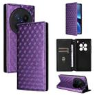 For vivo X200 Pro 5G Cubic Grid Texture Flip Leather Phone Case(Purple) - 1