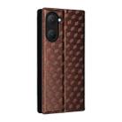 For vivo Y03 4G Cubic Grid Texture Flip Leather Phone Case(Brown) - 3