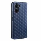 For vivo Y16 4G 2022 Cubic Grid Texture Flip Leather Phone Case(Blue) - 3