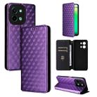 For vivo Y28 4G Cubic Grid Texture Flip Leather Phone Case(Purple) - 1