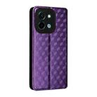 For vivo Y28 4G Cubic Grid Texture Flip Leather Phone Case(Purple) - 3