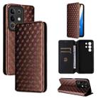For vivo Y29 4G / T4X 5G Cubic Grid Texture Flip Leather Phone Case(Brown) - 1
