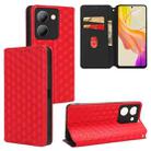 For vivo Y36 4G / 5G Oversea Cubic Grid Texture Flip Leather Phone Case(Red) - 1