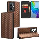 For vivo V29 Lite 5G / Y78 5G Global Cubic Grid Texture Flip Leather Phone Case(Brown) - 1