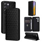 For vivo Y100 5G IDN / V30 Lite India Cubic Grid Texture Flip Leather Phone Case(Black) - 1
