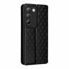 For vivo Y100 5G IDN / V30 Lite India Cubic Grid Texture Flip Leather Phone Case(Black) - 3