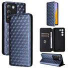 For vivo Y100 5G IDN / V30 Lite India Cubic Grid Texture Flip Leather Phone Case(Blue) - 1