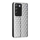 For vivo Y100 5G IDN / V30 Lite India Cubic Grid Texture Flip Leather Phone Case(Silver) - 3