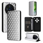 For vivo X200 Pro mini 5G Cubic Grid Texture Flip Leather Phone Case(Silver) - 1